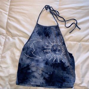 Blue moon/sun crop top